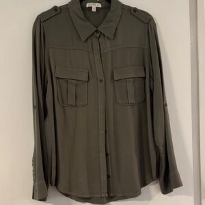 love, Fire Olive Button Down Shirt